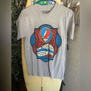 Grateful Dead Steal Your Face Graphic Tee - Gray with Red & Blue